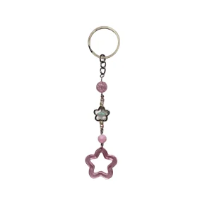 Llavero de estrella rosa