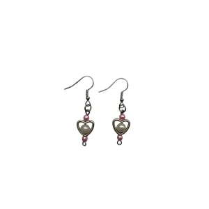 Aros pequeños de corazones rosados
